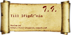 Till Ifigénia névjegykártya